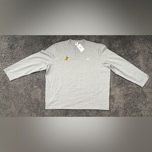 Iowa Hawkeyes Nike Henley Men’s Size 3XL Club Long-Sleeve Shirt Gray Embroidered